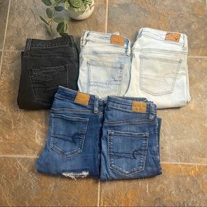 American Eagle Jeans Lot Bundle Various Styles Size 4